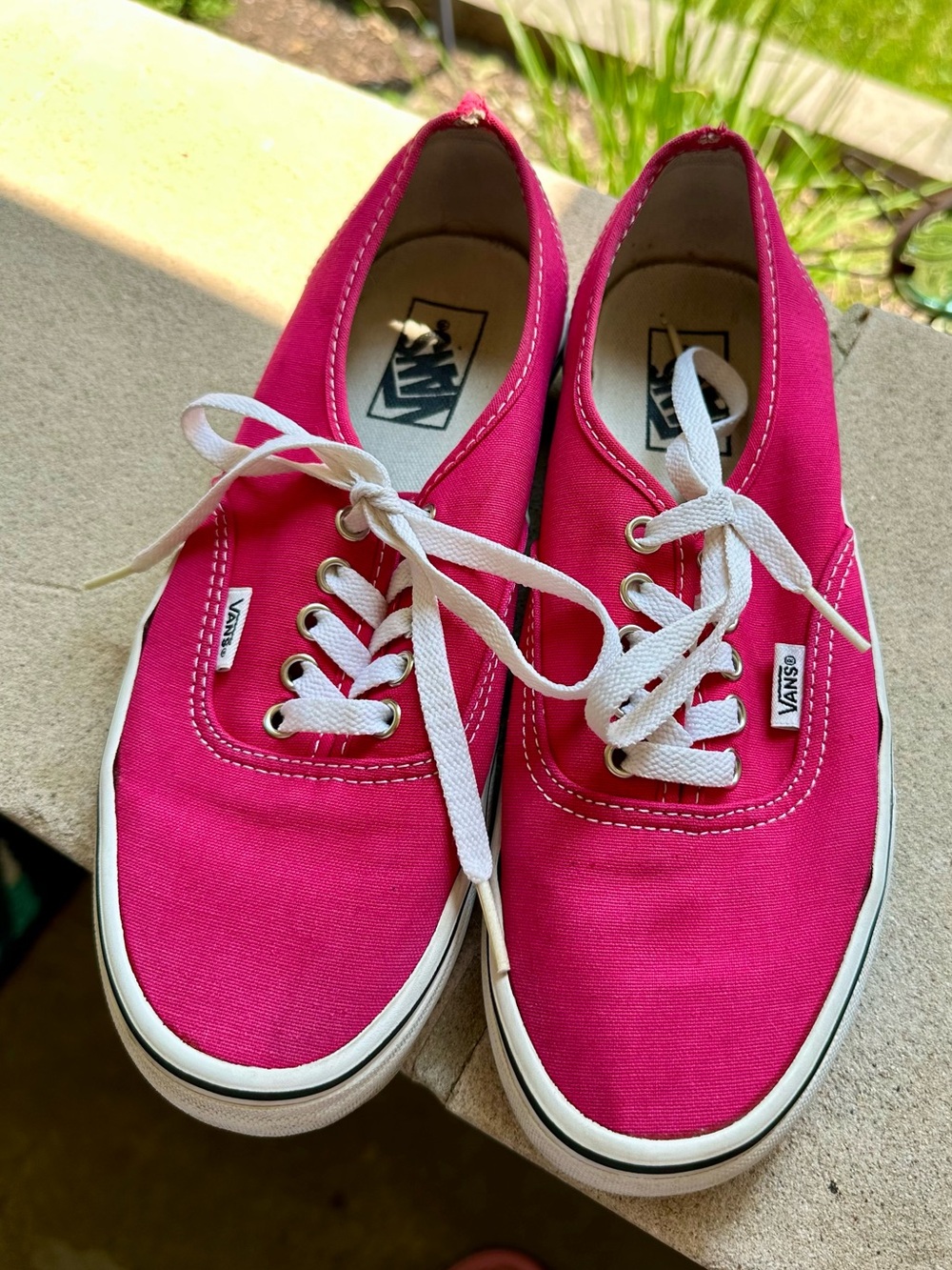 Women’s 9.5 Authentic Lace Up Hot Pink Vans